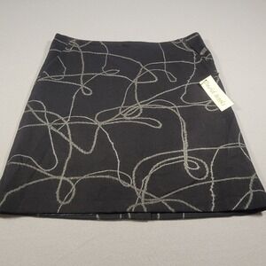 Y2K David Brooks Wool Blend Skirt Black Gray Yarn Rope Women's Size 14 NWT